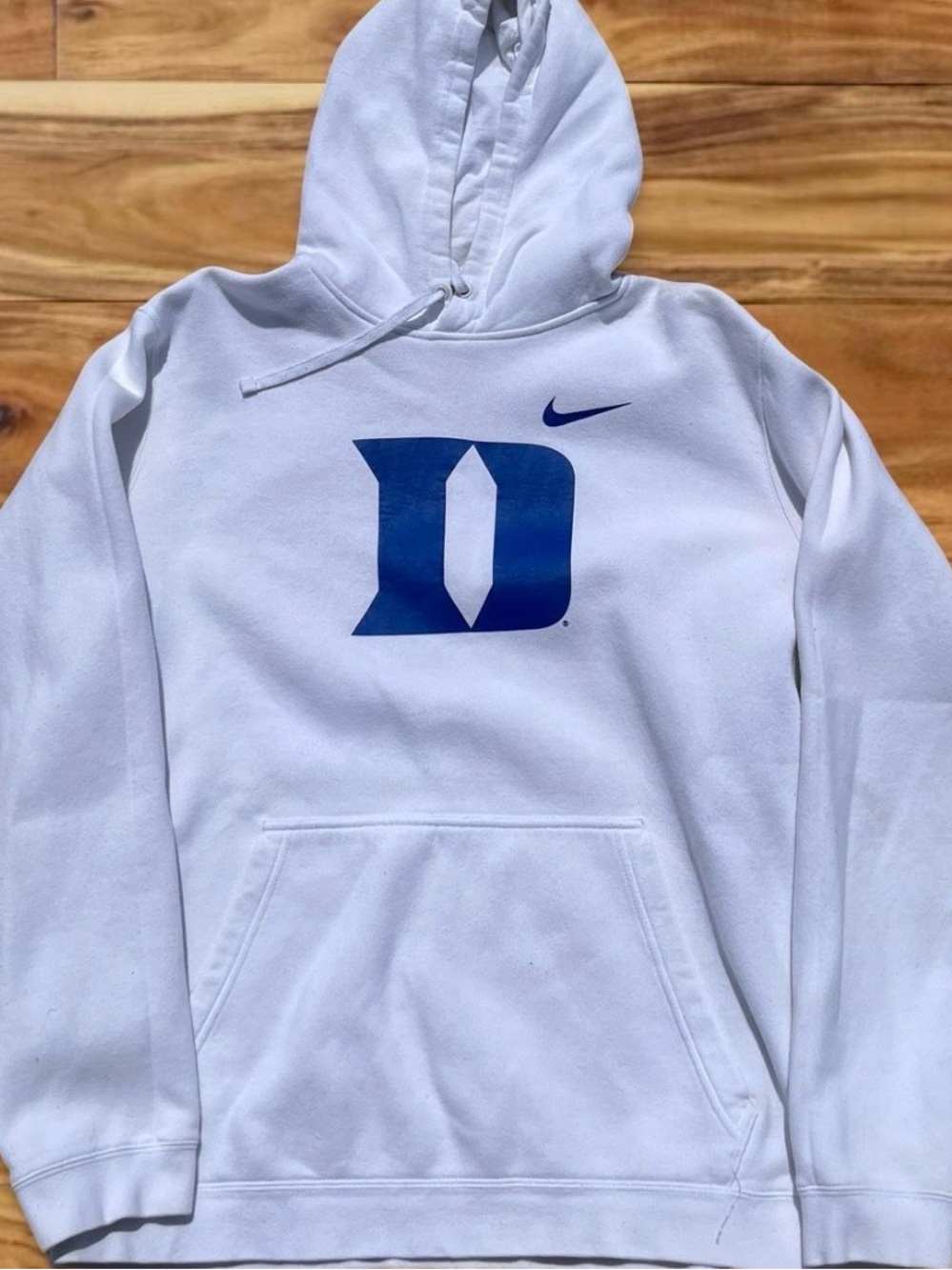 Mens Nike Duke Bluedevils White Hoodie